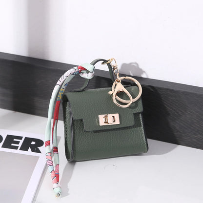 Mini Square Leather Bag Charm Bag Pendant Light Luxury Cute Bag Pendant Fashion Decor Accessories Creative Keychain Coin Purse