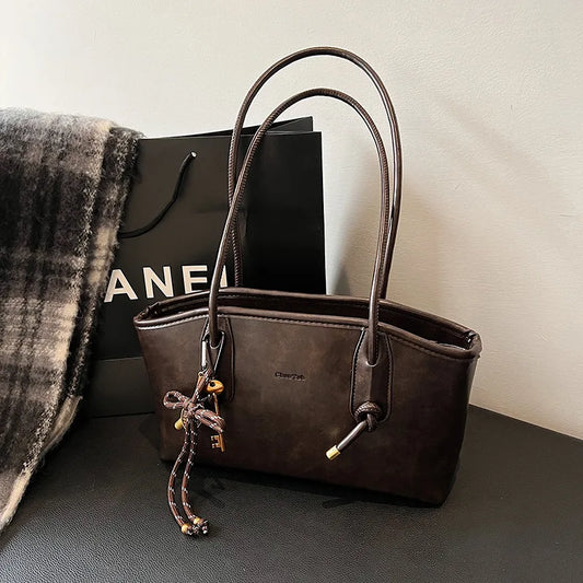 PU Leather Shoulder Bags for Women 2025 Winter Y2K Trend Female Crossbody Bag Lady Handbags and Purses Retro Tote Bag Bolso