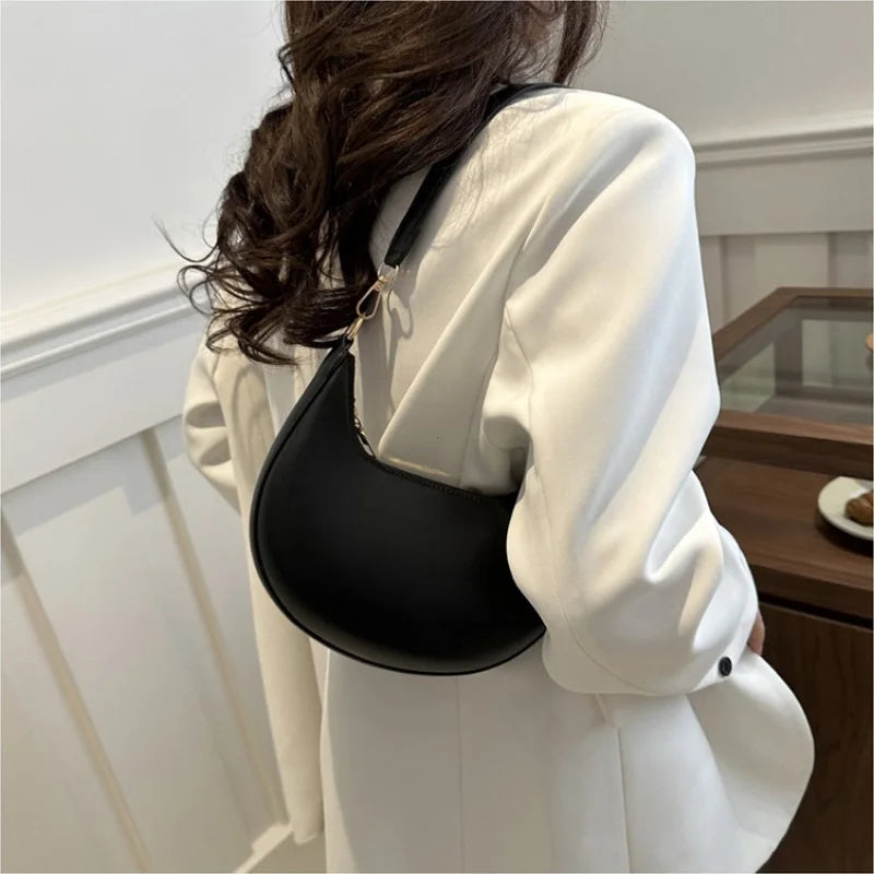New Fashionable High-End Moon-Shaped Baseball Bag Showing Luxury Women'S Single Shoulder Bag Elegant Lady Handbags Bolso Mujer