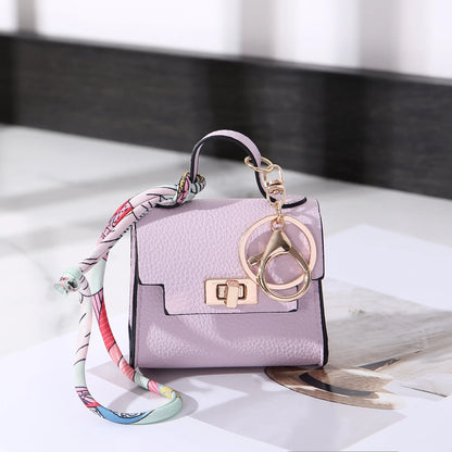 Mini Square Leather Bag Charm Bag Pendant Light Luxury Cute Bag Pendant Fashion Decor Accessories Creative Keychain Coin Purse
