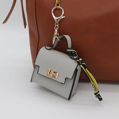 Mini Square Leather Bag Charm Bag Pendant Light Luxury Cute Bag Pendant Fashion Decor Accessories Creative Keychain Coin Purse