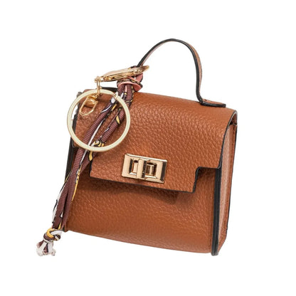 Mini Square Leather Bag Charm Bag Pendant Light Luxury Cute Bag Pendant Fashion Decor Accessories Creative Keychain Coin Purse