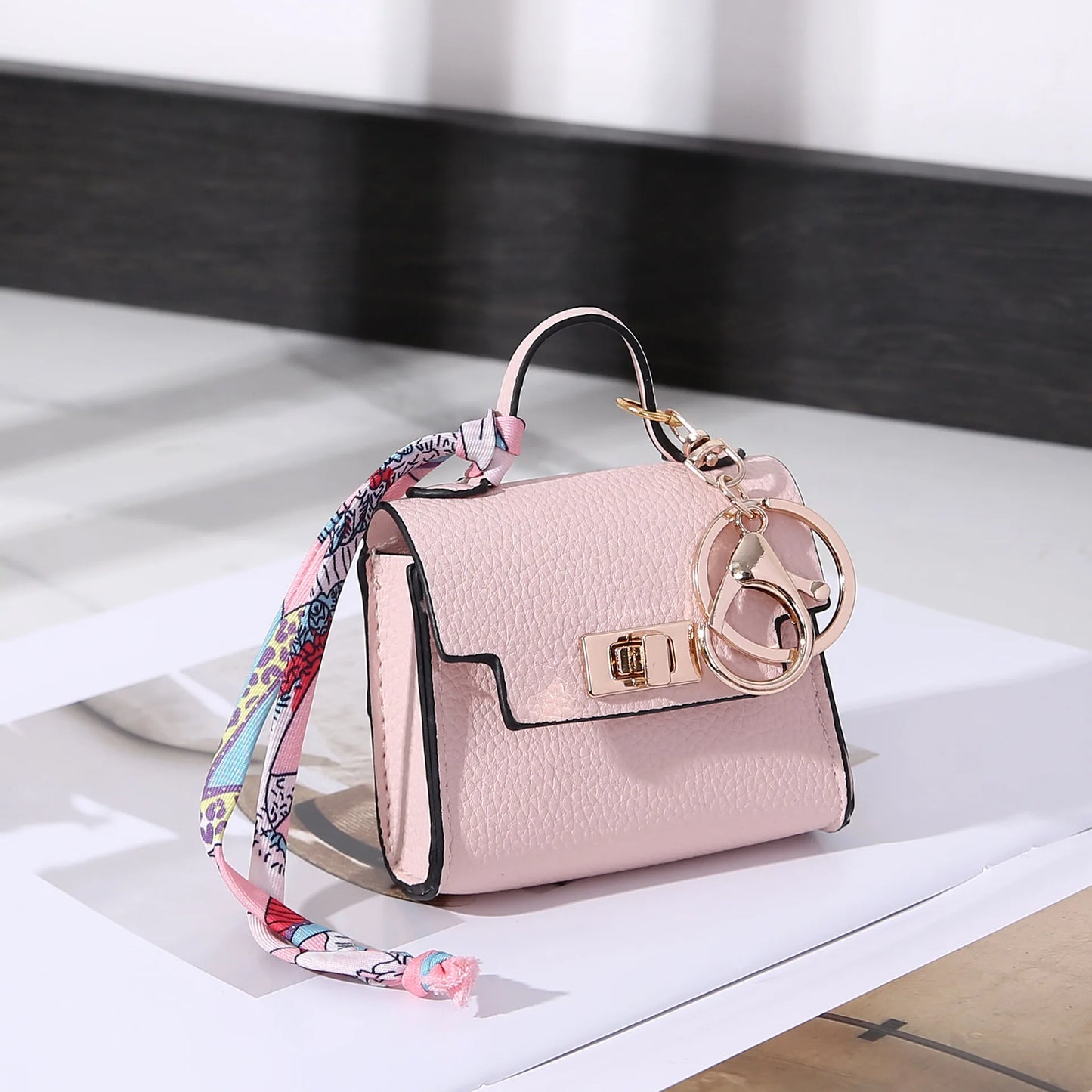 Mini Square Leather Bag Charm Bag Pendant Light Luxury Cute Bag Pendant Fashion Decor Accessories Creative Keychain Coin Purse