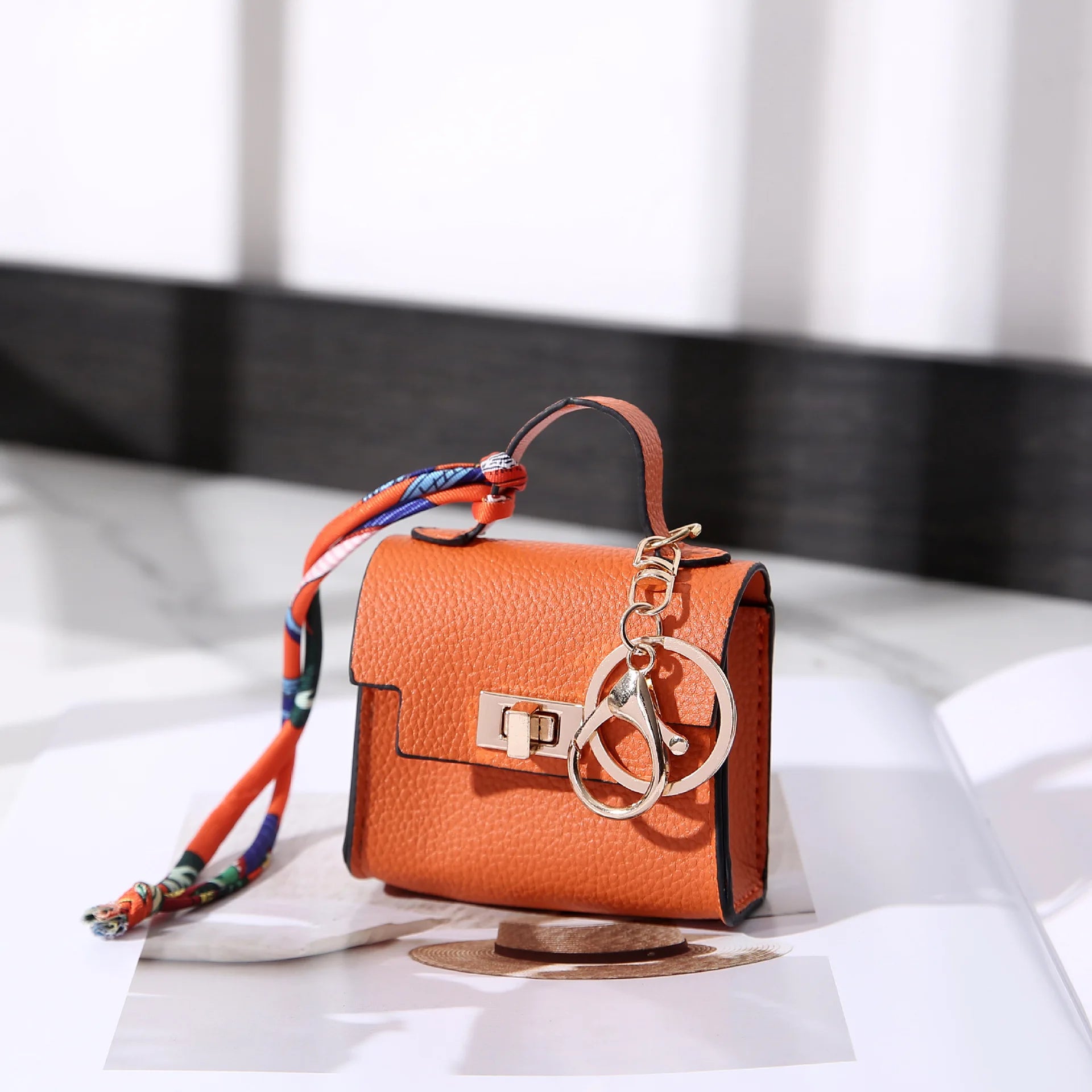 Mini Square Leather Bag Charm Bag Pendant Light Luxury Cute Bag Pendant Fashion Decor Accessories Creative Keychain Coin Purse