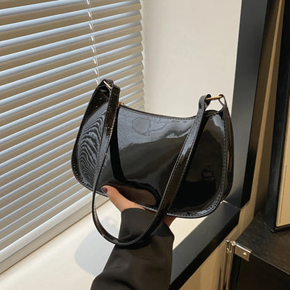 Retro Solid Color PU Leather Shoulder Underarm Bag Women'S Fashion Handbags Casual Hobos Purses and Handbag Ladies Hand Bags