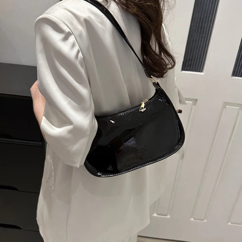 Retro Solid Color PU Leather Shoulder Underarm Bag Women'S Fashion Handbags Casual Hobos Purses and Handbag Ladies Hand Bags