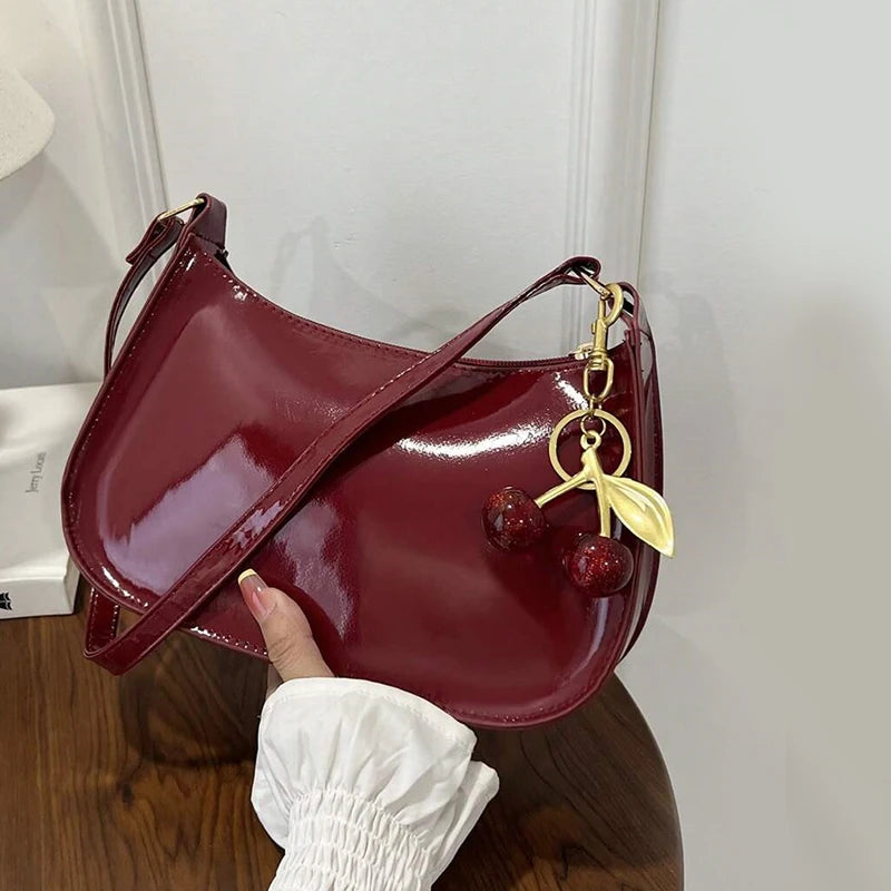 Retro Solid Color PU Leather Shoulder Underarm Bag Women'S Fashion Handbags Casual Hobos Purses and Handbag Ladies Hand Bags