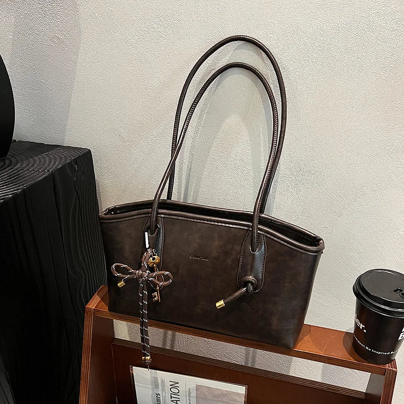 PU Leather Shoulder Bags for Women 2025 Winter Y2K Trend Female Crossbody Bag Lady Handbags and Purses Retro Tote Bag Bolso