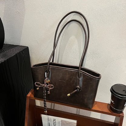 PU Leather Shoulder Bags for Women 2025 Winter Y2K Trend Female Crossbody Bag Lady Handbags and Purses Retro Tote Bag Bolso