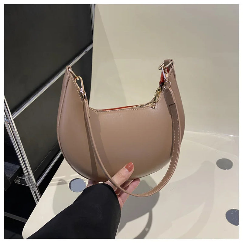 New Fashionable High-End Moon-Shaped Baseball Bag Showing Luxury Women'S Single Shoulder Bag Elegant Lady Handbags Bolso Mujer