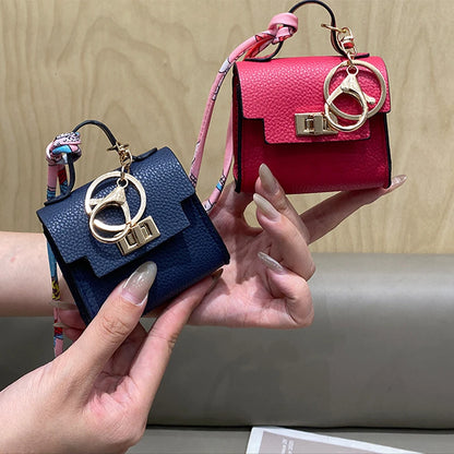 Mini Square Leather Bag Charm Bag Pendant Light Luxury Cute Bag Pendant Fashion Decor Accessories Creative Keychain Coin Purse
