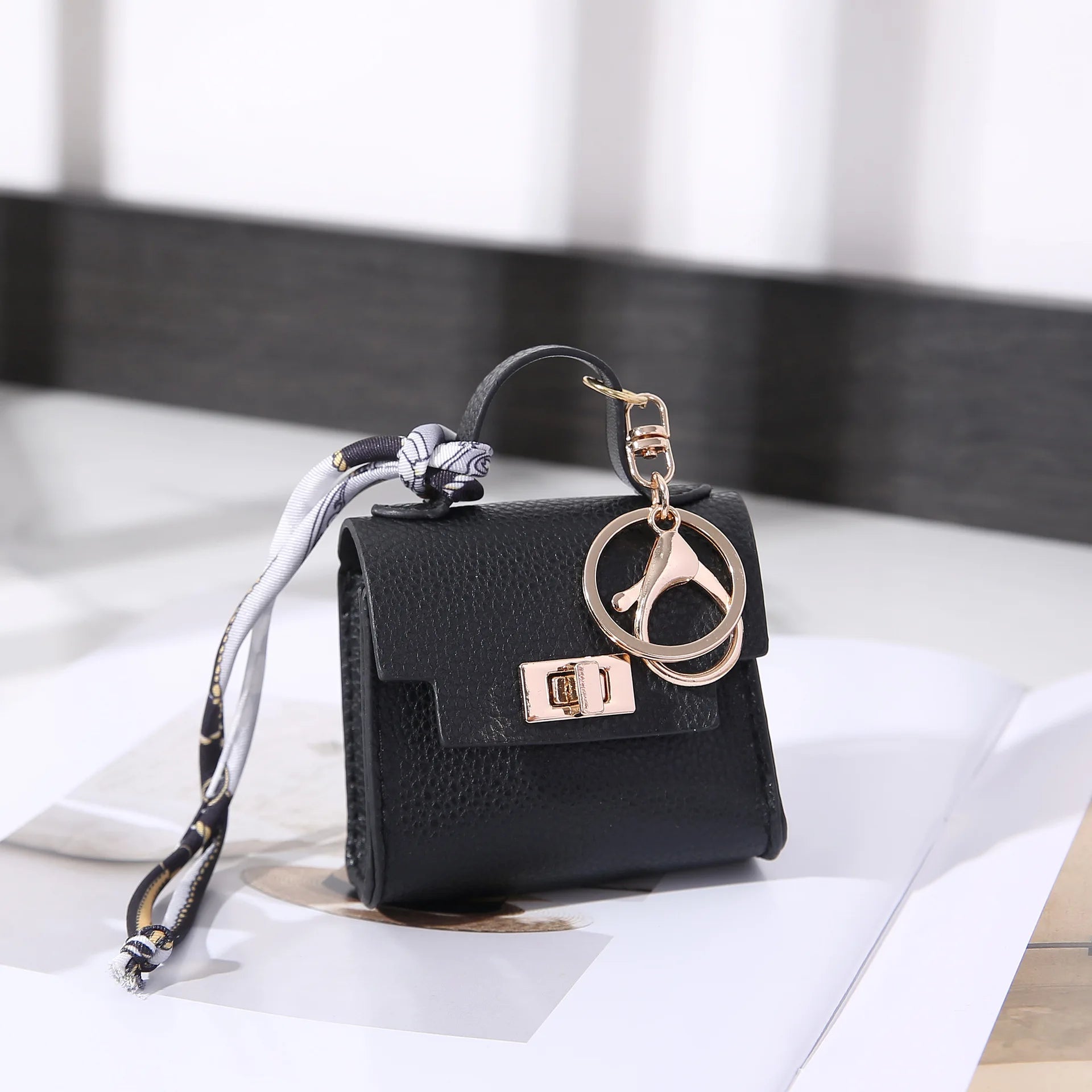 Mini Square Leather Bag Charm Bag Pendant Light Luxury Cute Bag Pendant Fashion Decor Accessories Creative Keychain Coin Purse