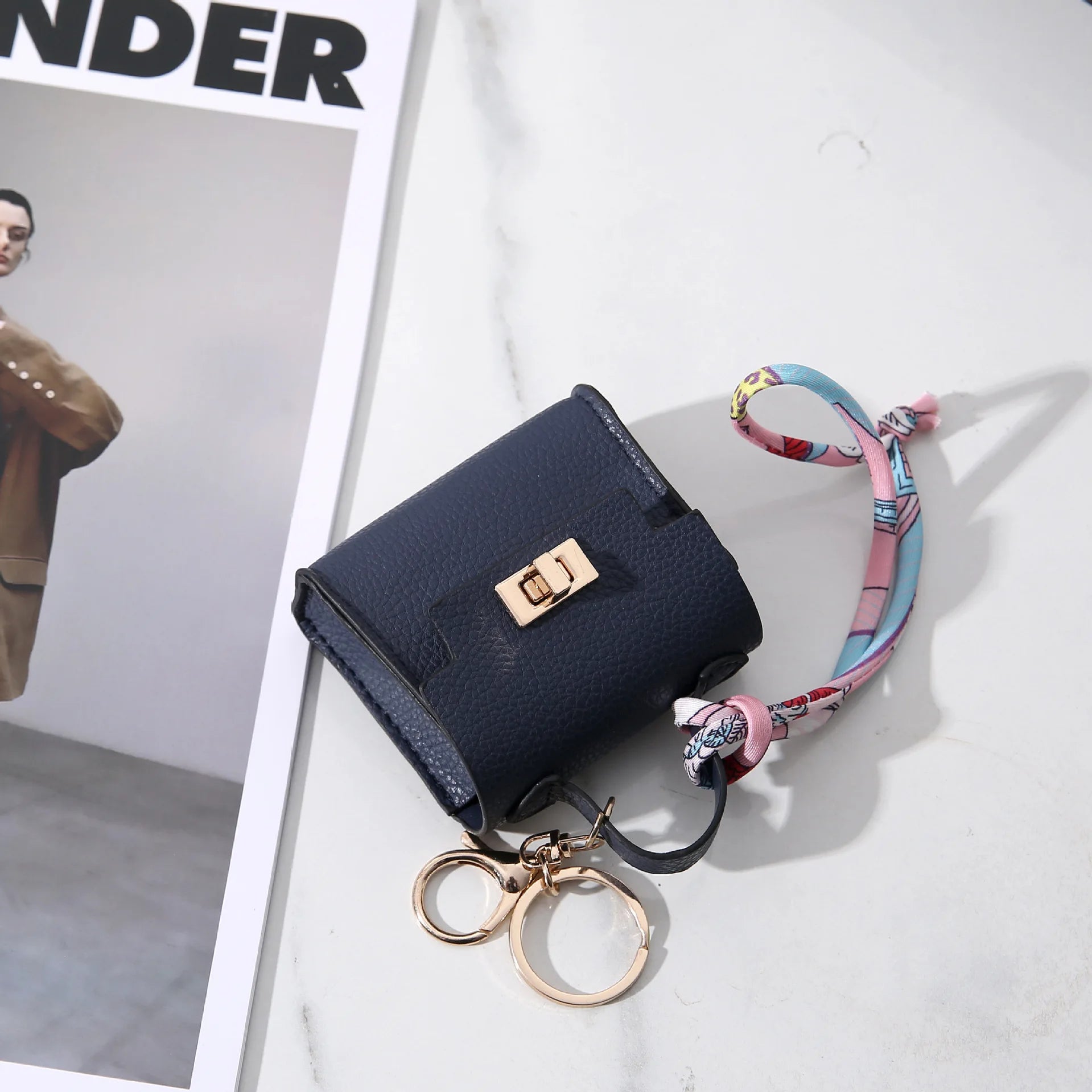 Mini Square Leather Bag Charm Bag Pendant Light Luxury Cute Bag Pendant Fashion Decor Accessories Creative Keychain Coin Purse