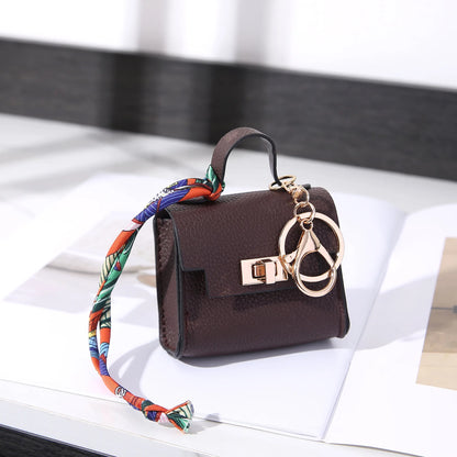 Mini Square Leather Bag Charm Bag Pendant Light Luxury Cute Bag Pendant Fashion Decor Accessories Creative Keychain Coin Purse