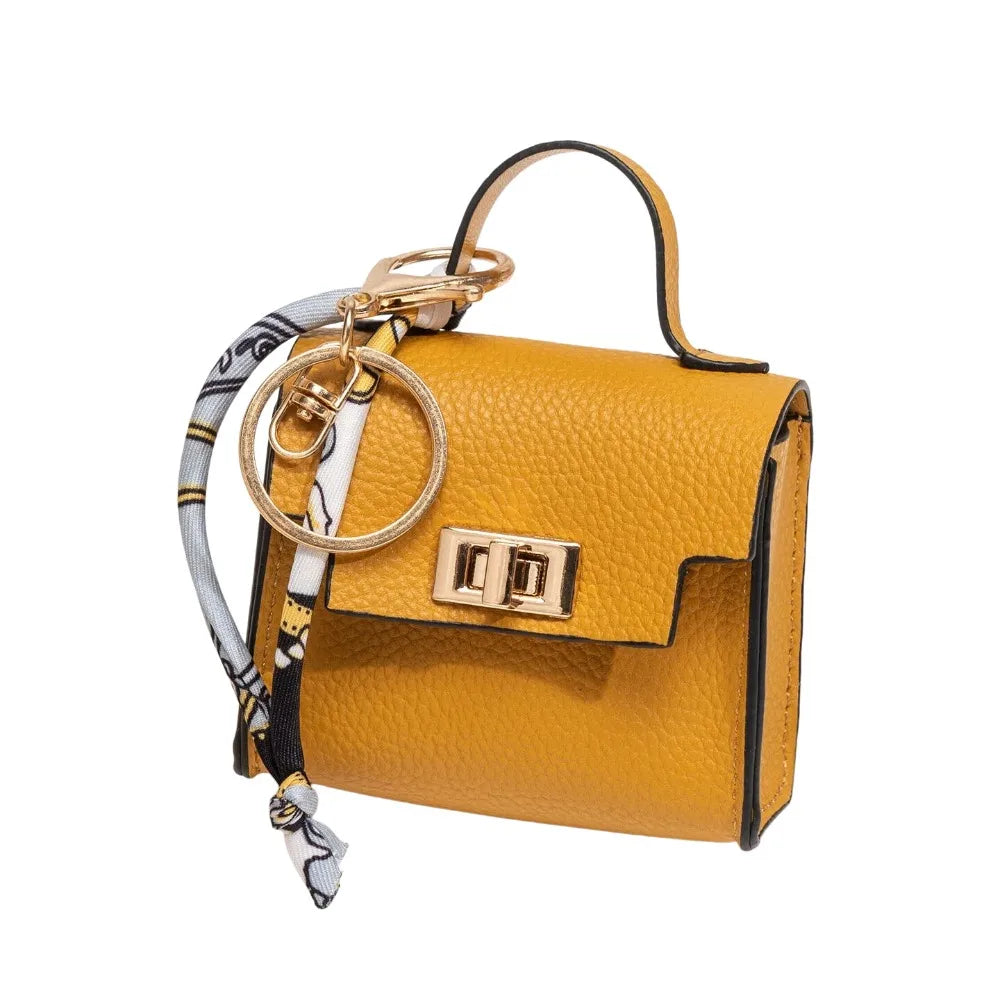 Mini Square Leather Bag Charm Bag Pendant Light Luxury Cute Bag Pendant Fashion Decor Accessories Creative Keychain Coin Purse