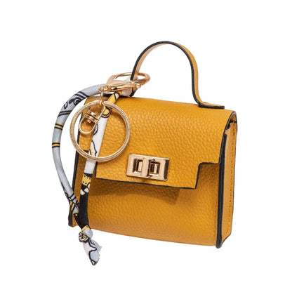 Mini Square Leather Bag Charm Bag Pendant Light Luxury Cute Bag Pendant Fashion Decor Accessories Creative Keychain Coin Purse
